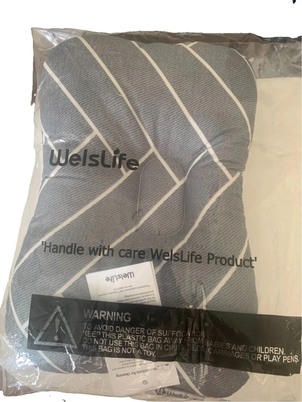 Gray Striped Support Pillow